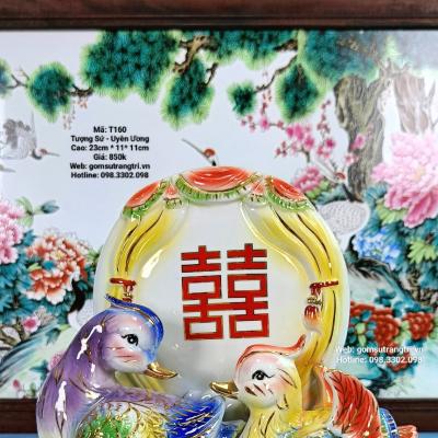 tượng sứ, tượng chim uyên ương, tượng decor, tượng về tình yêu, tượng trang trí nhà cửa